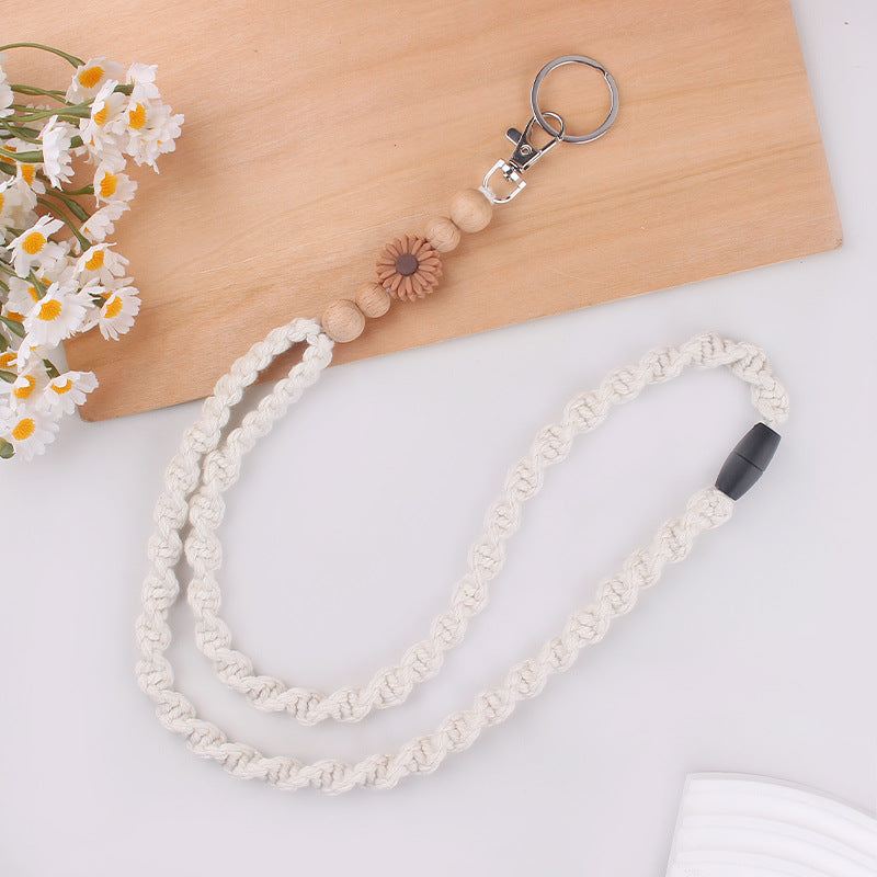 Wholesale Cartoon Little Daisy Handmade Woven Keychain